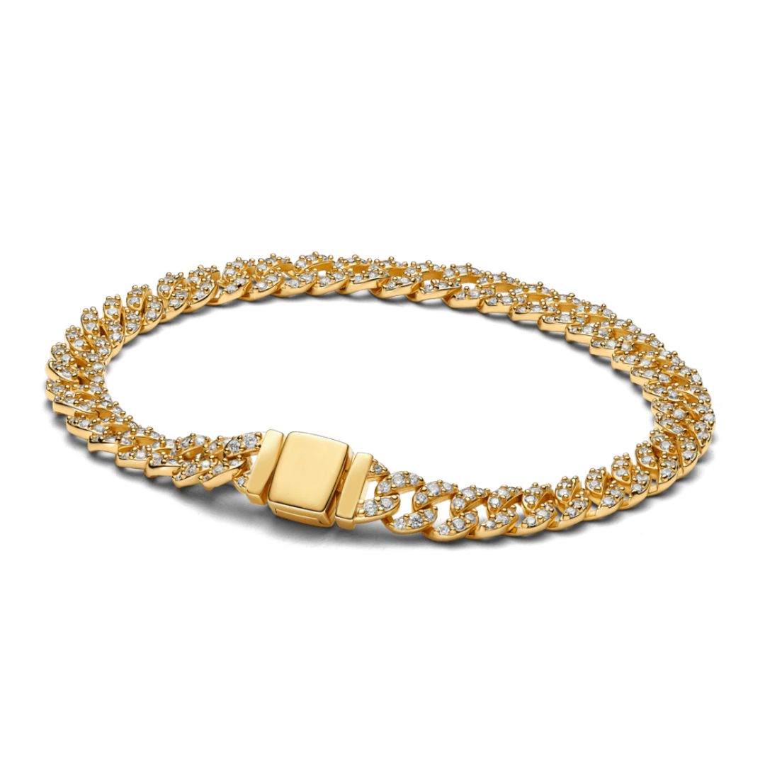 Moissanite Cuban Bracelet | White Gold 18k