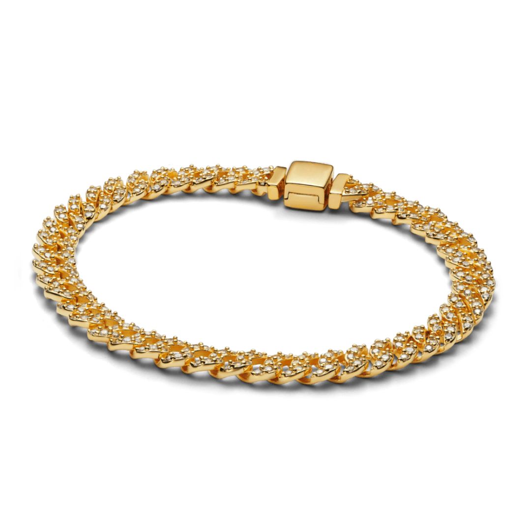 Moissanite Cuban Bracelet | White Gold 18k