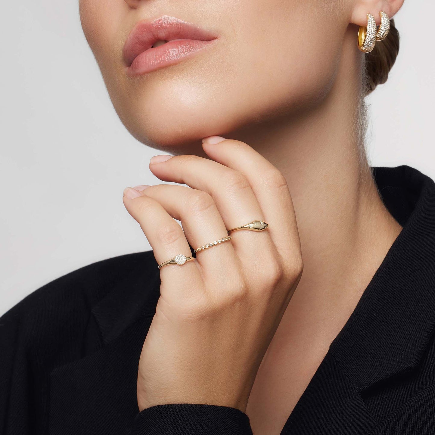 Diamond Dome Ring | White Gold 14k