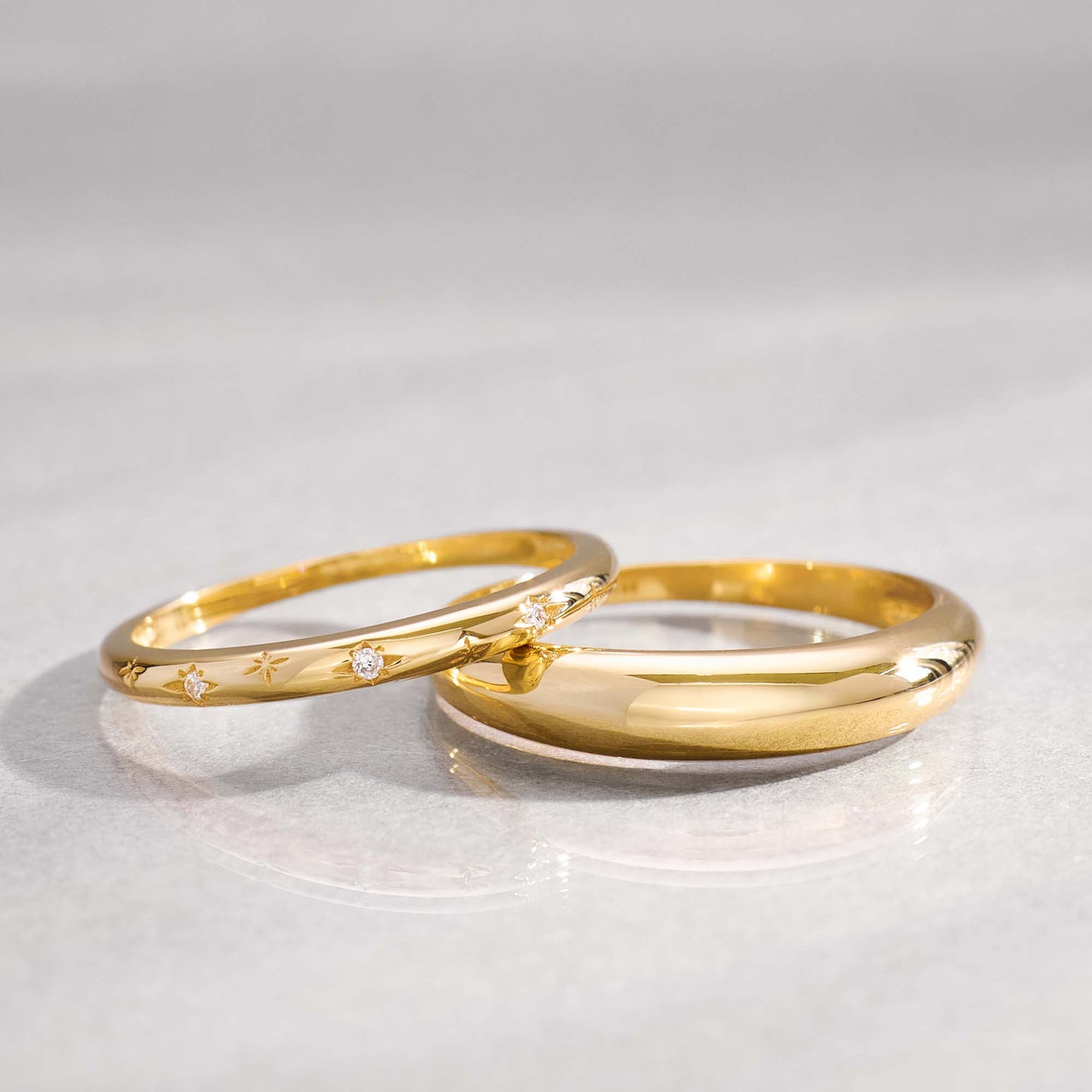 Midi Dome Ring | White Gold 14k