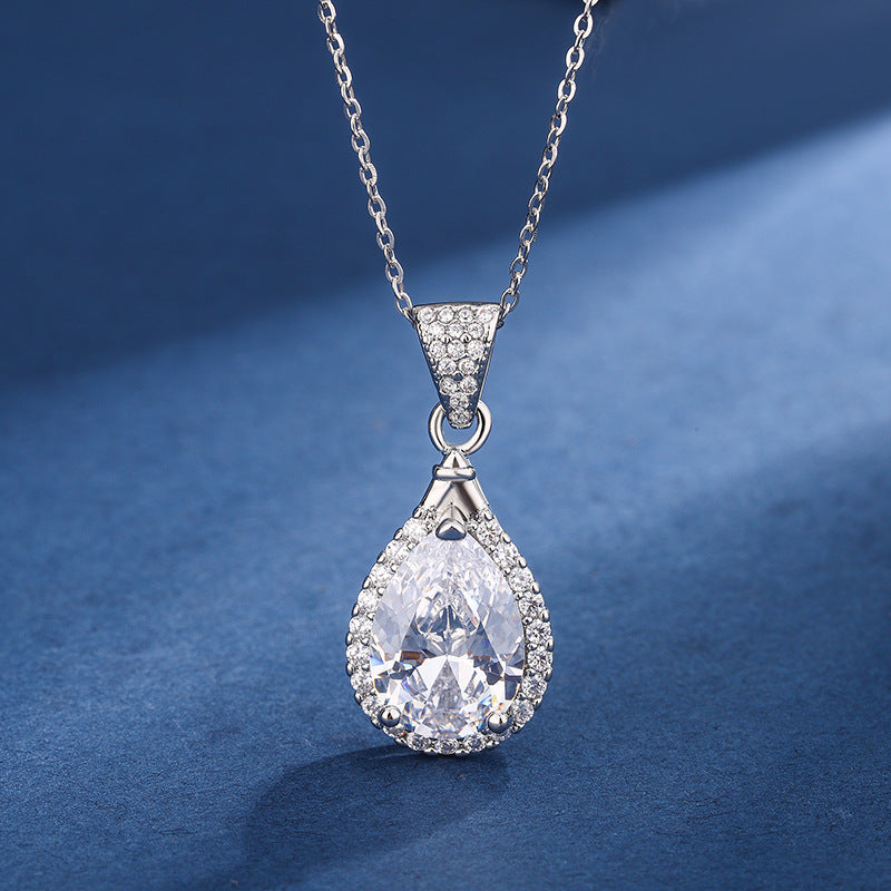 Aria Teardrop White Set | White Gold 16k