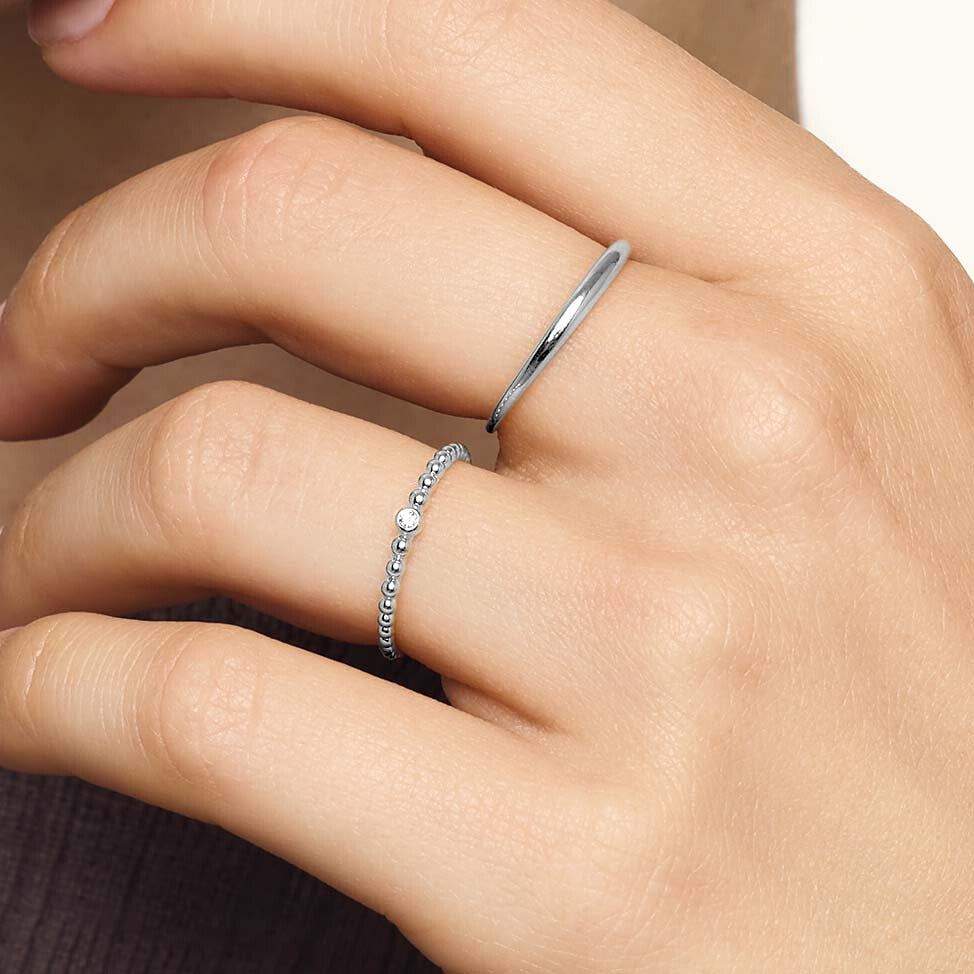 Slim Dome Ring | White Gold 14k