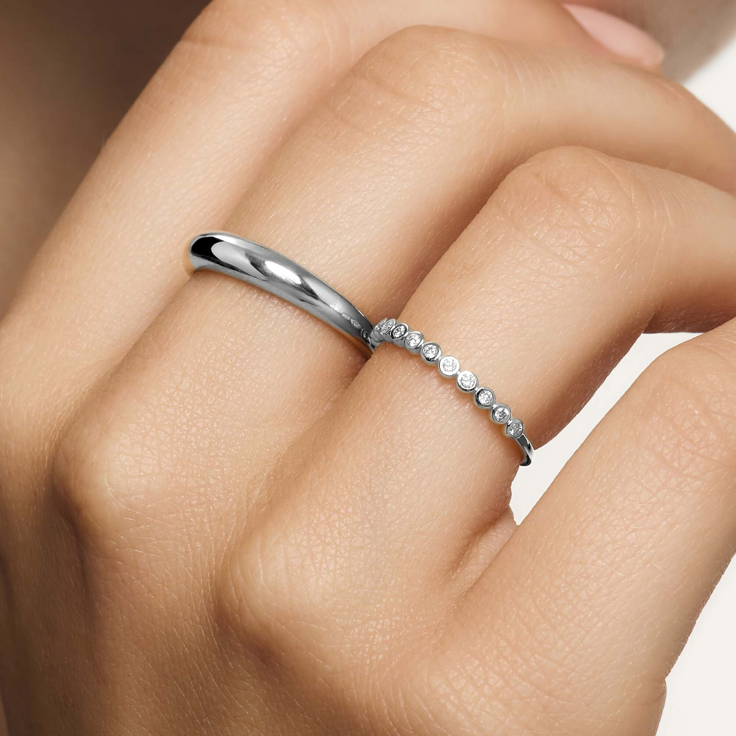 Midi Dome Ring | White Gold 14k