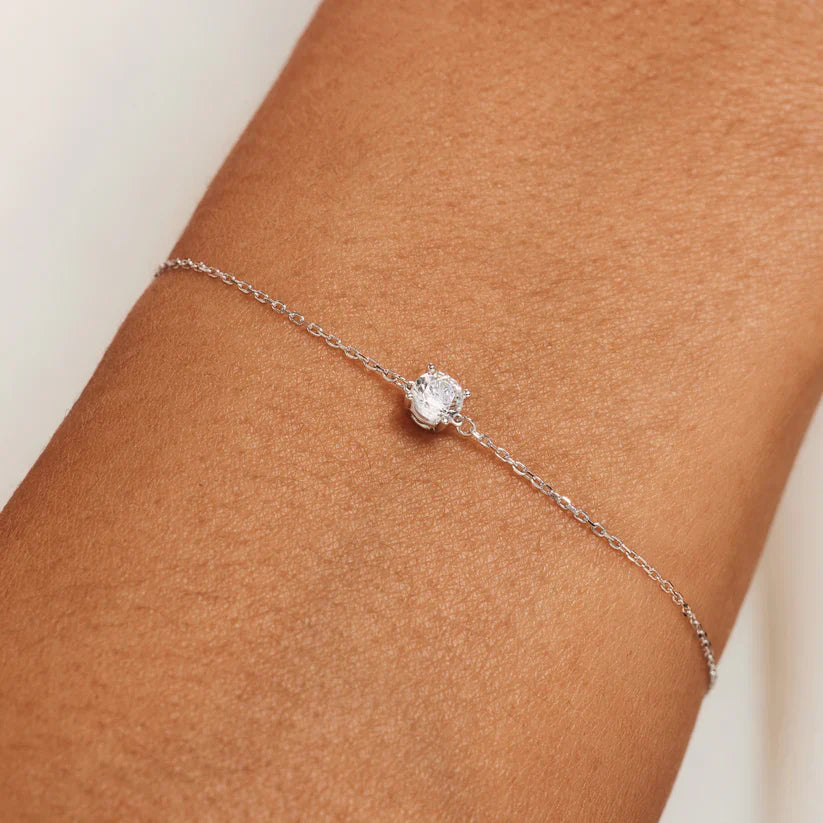 Cléa Moissanite Stone Bracelet | White Gold 14k