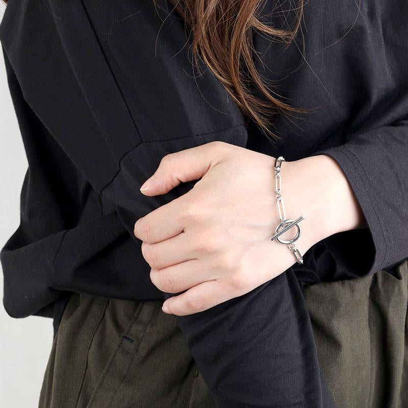 Link T-Bar Bracelet | White Gold 16k