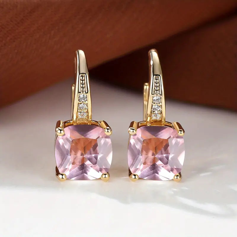 Mystic Sapphire Stone Hoop Earrings | Gold 18k