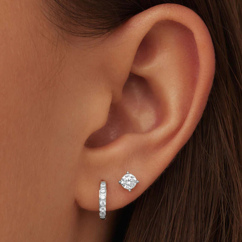 Dara Brillane Stone Earrings Set | White Gold 14k