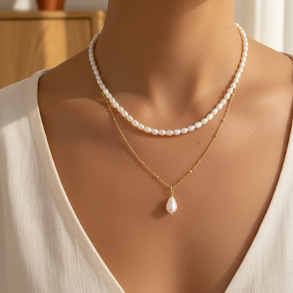 Ornate Pearl Pendant Necklace