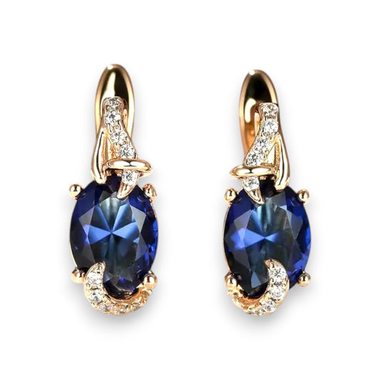 Royal Midnight Drop Earrings | Gold 16k