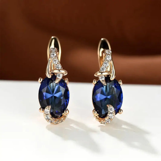 Royal Midnight Drop Earrings | Gold 16k
