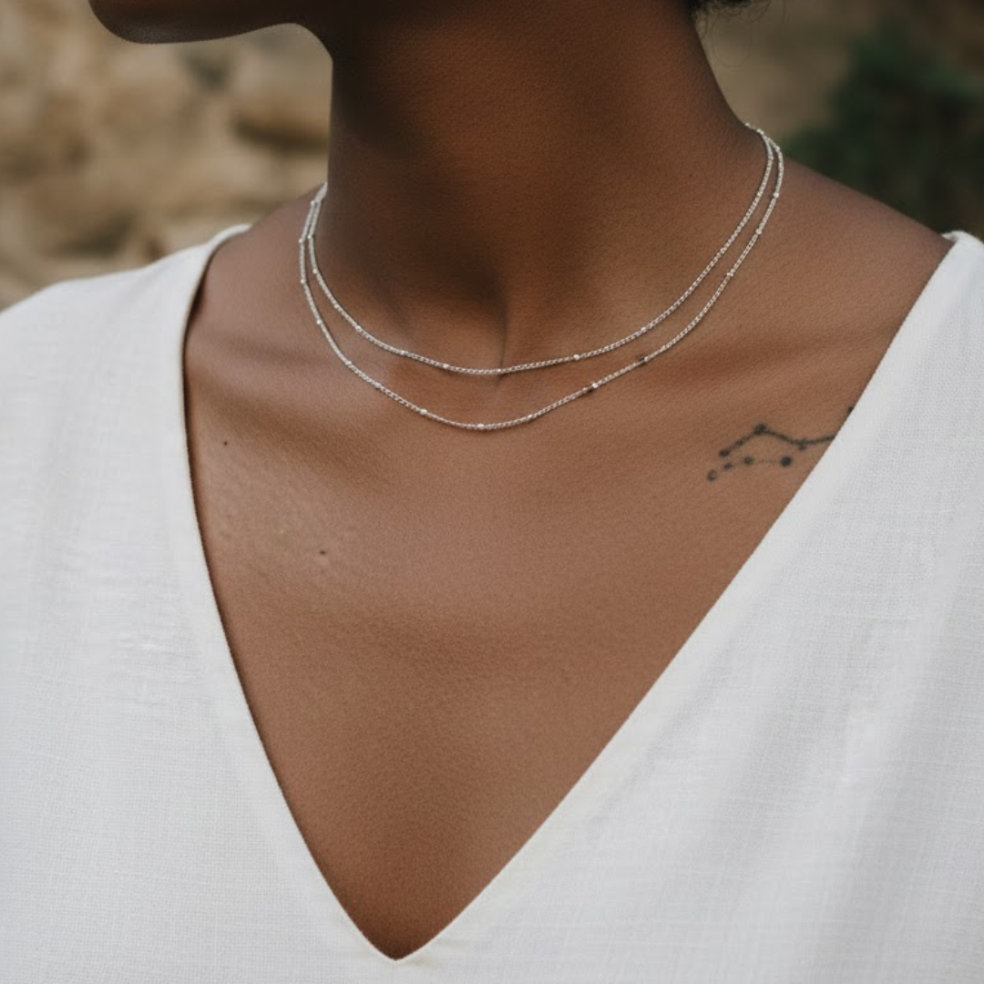 Dual Chain Choker Necklace