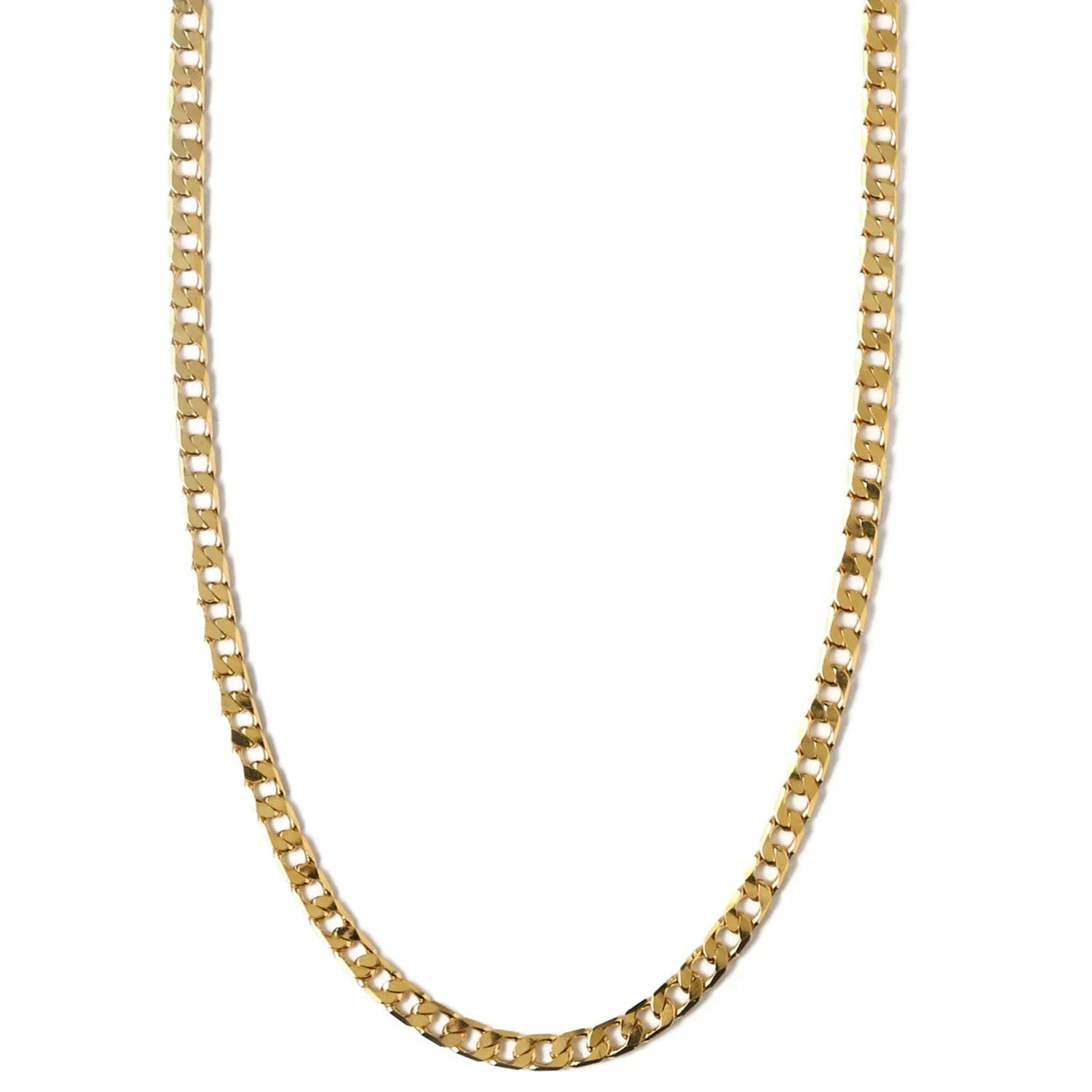 Flat Link Curb Chain Necklace | Gold 16k
