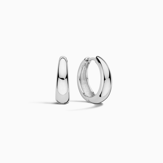Rue Statement Hoops | White Gold 18k