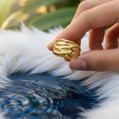 Gold Natural Statement Ring