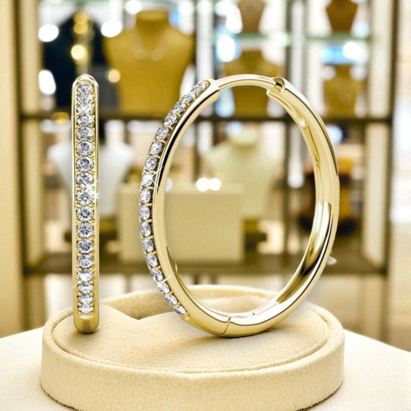 Sorel Pave Earrings | Gold 14k