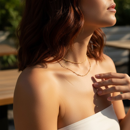 Dual Chain Choker Necklace
