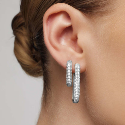 Icon Pavé Hoops | White Gold 18k