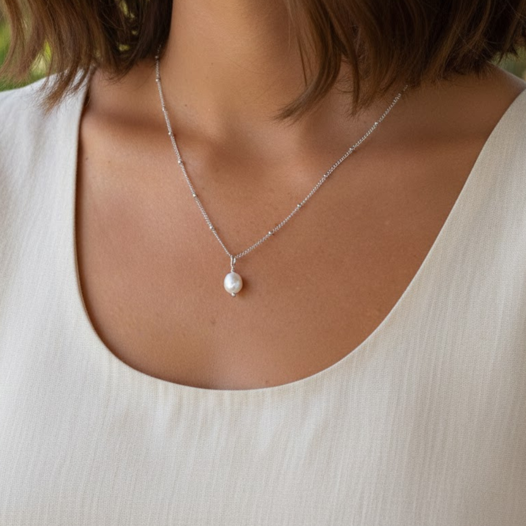 Ornate Pearl Pendant Necklace
