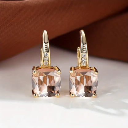 Mystic Sapphire Stone Hoop Earrings | Gold 18k