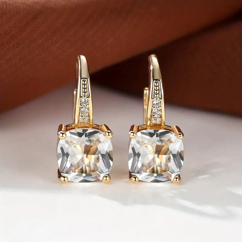 Mystic Sapphire Stone Hoop Earrings | Gold 18k