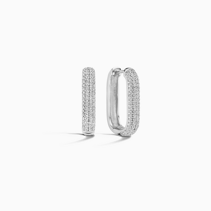 Icon Pavé Hoops | White Gold 18k