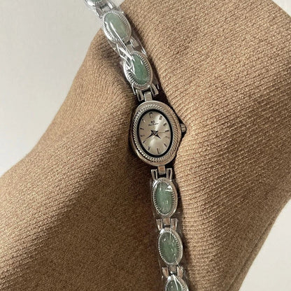 Aubrette Elegant Jade Bracelet Watch