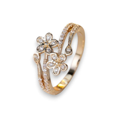 Elegant Bright Flower Gold Ring | Gold 16k