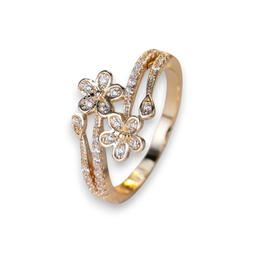 Elegant Bright Flower Gold Ring | Gold 16k