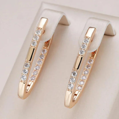 Exquisite Zirconia Earrings | White Gold 16k