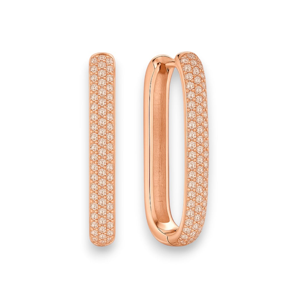 Large Icon Pavé Hoops | Rose Gold 16k