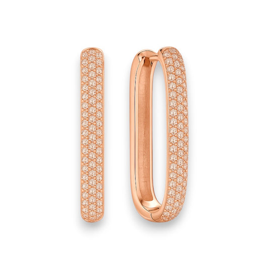 Large Icon Pavé Hoops | Rose Gold 16k