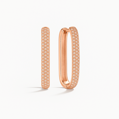 Large Icon Pavé Hoops | Rose Gold 16k