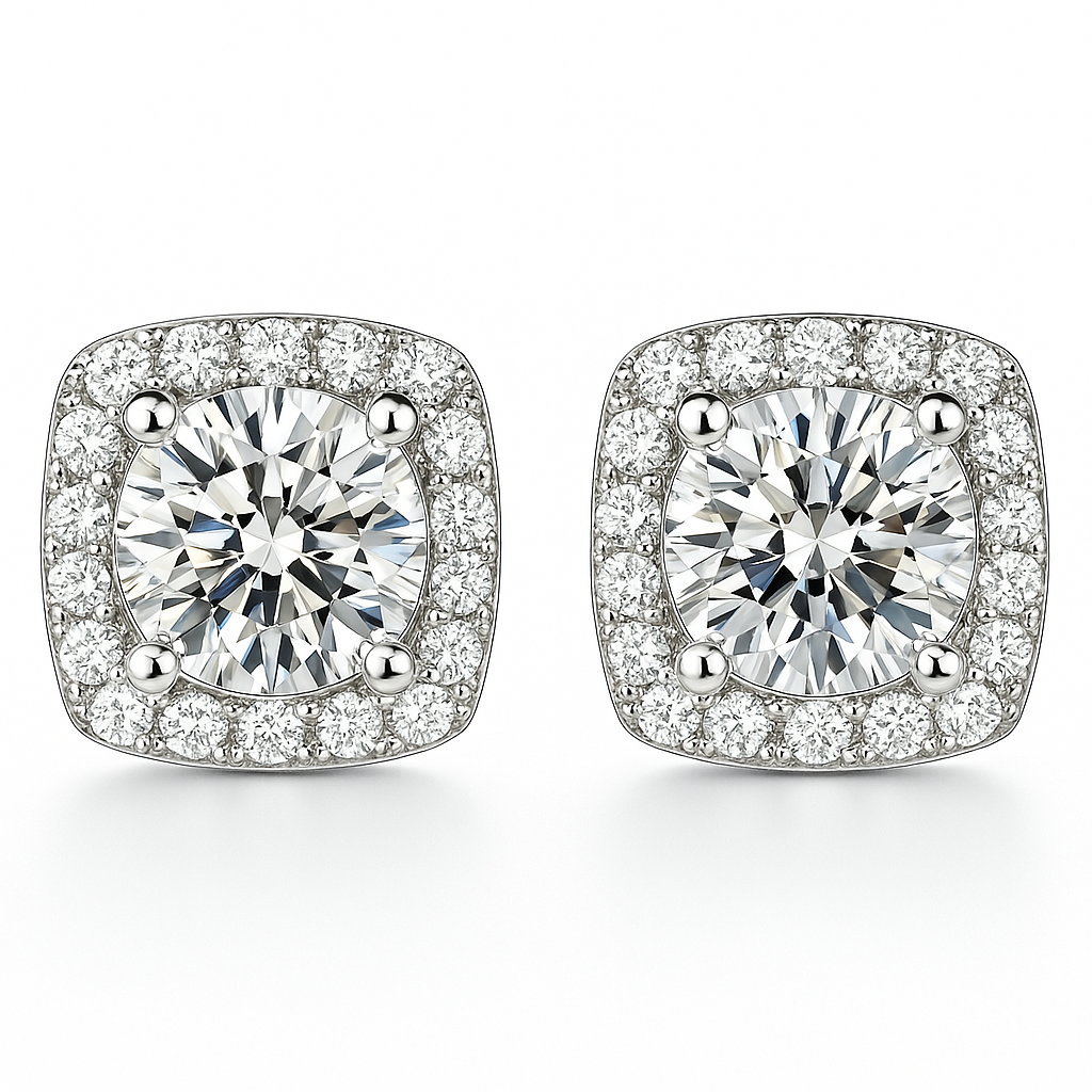 Glacé Glamour Earrings | White gold 16k