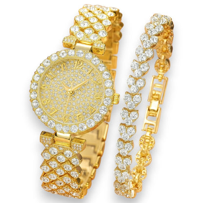 Luxe Radiance Gold Watch & Bracelet Set | Gold 18k