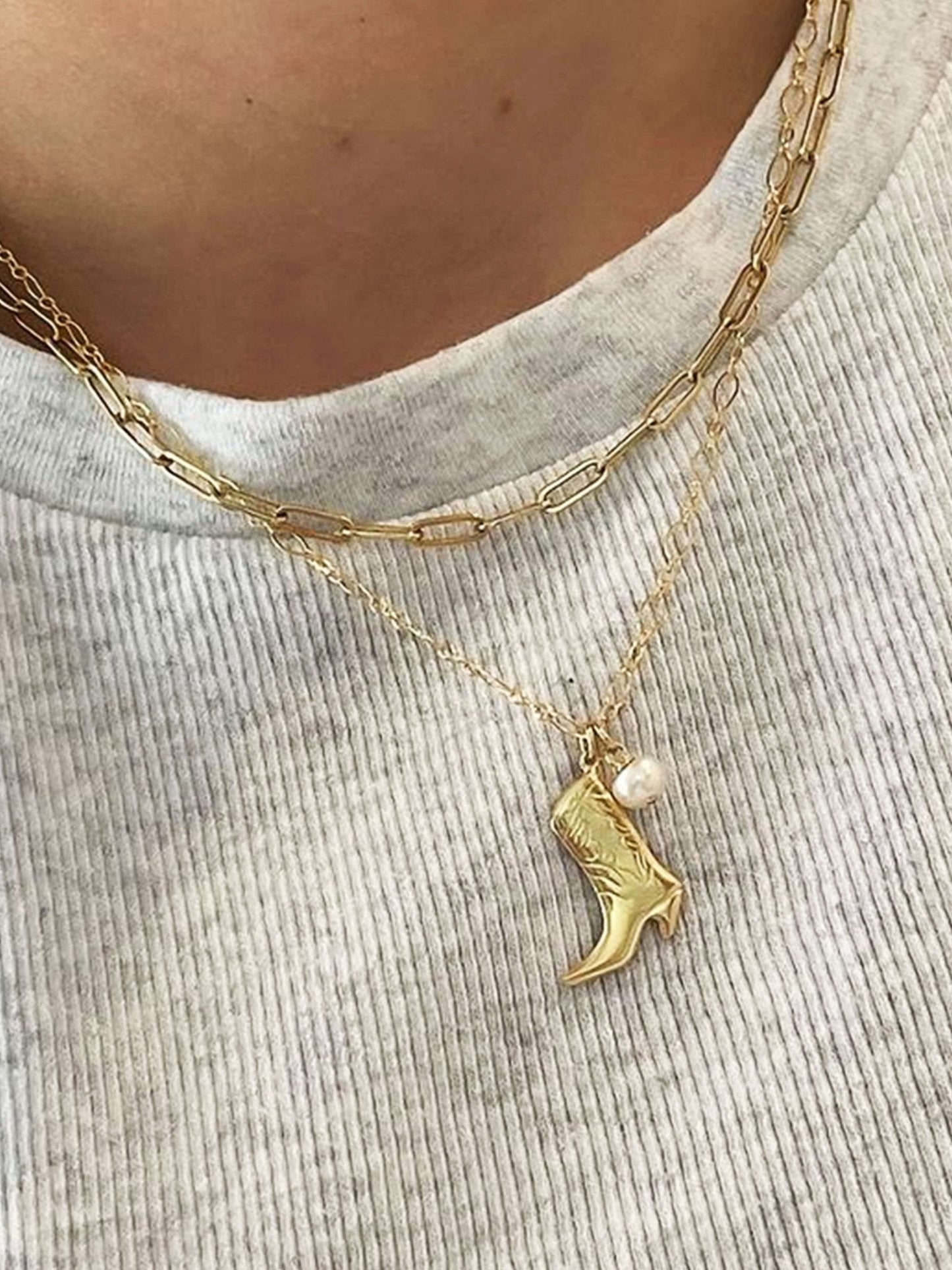 Cowboy Boot Charm Necklace