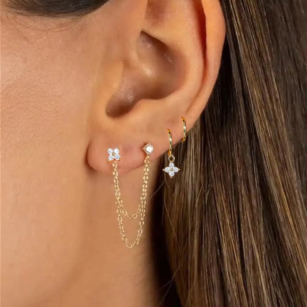 Diantha Floral Hoop Earring Set