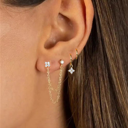 Diantha Floral Hoop Earring Set