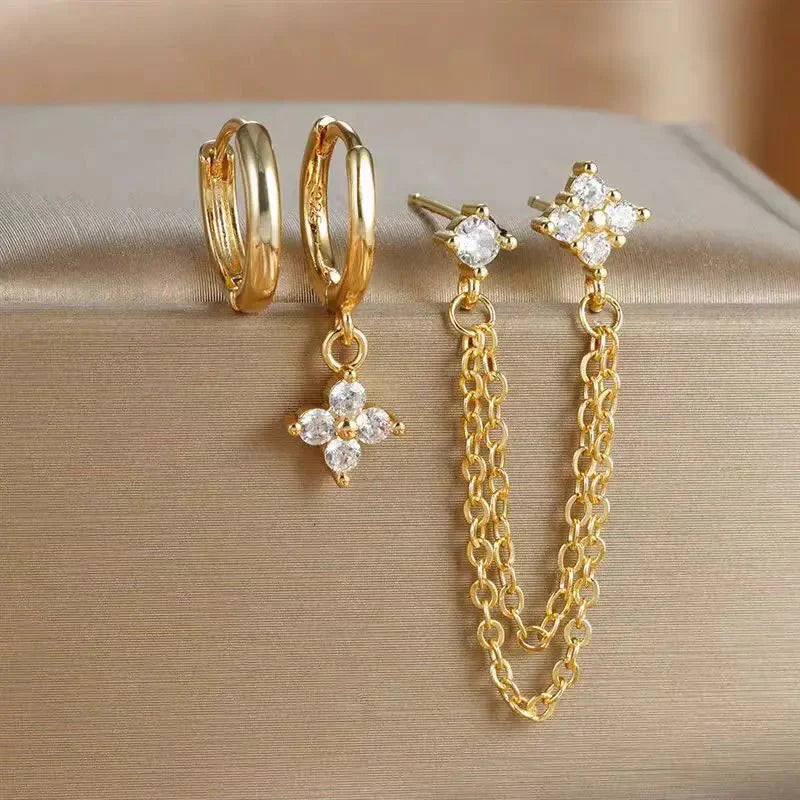 Diantha Floral Hoop Earring Set