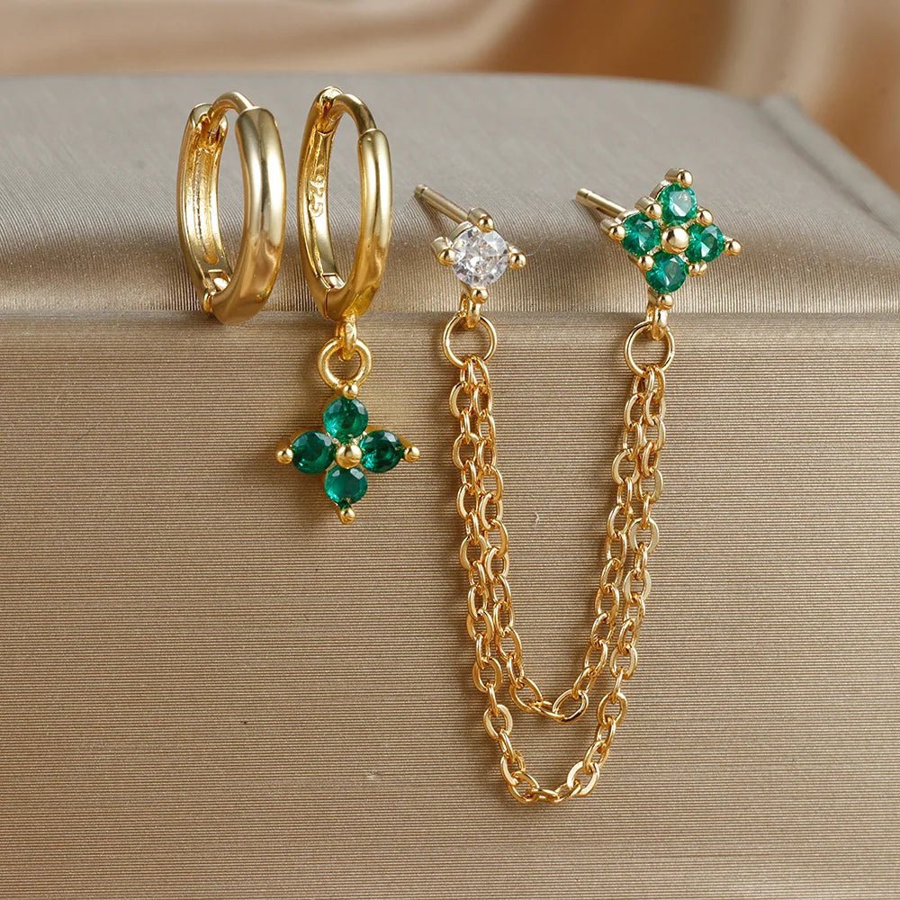 Diantha Floral Hoop Earring Set