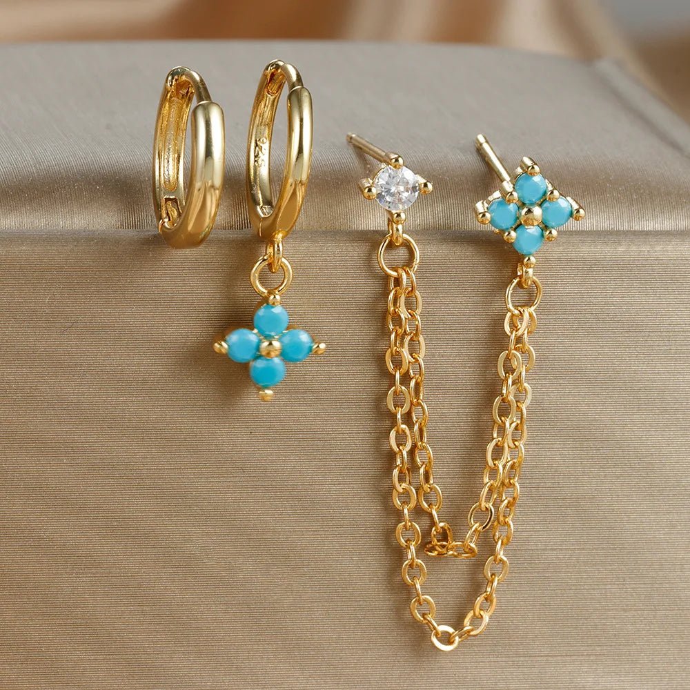 Diantha Floral Hoop Earring Set
