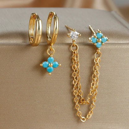Diantha Floral Hoop Earring Set