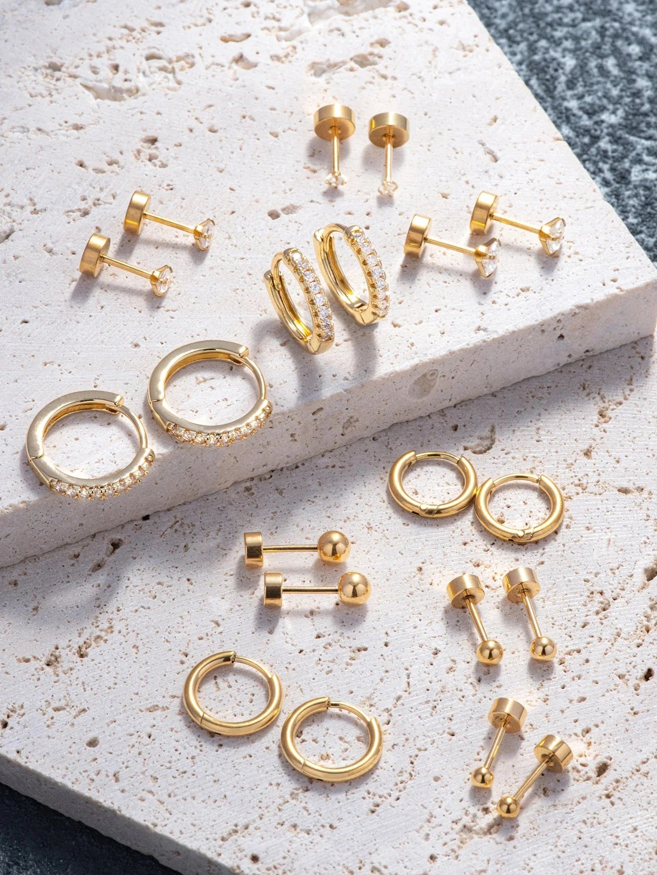 Emma Hoop Earring Set - 10 Pairs