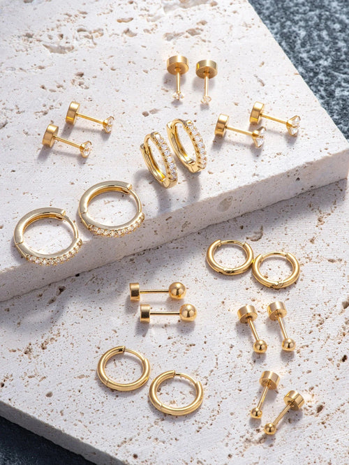 Emma Hoop Earring Set - 10 Pairs