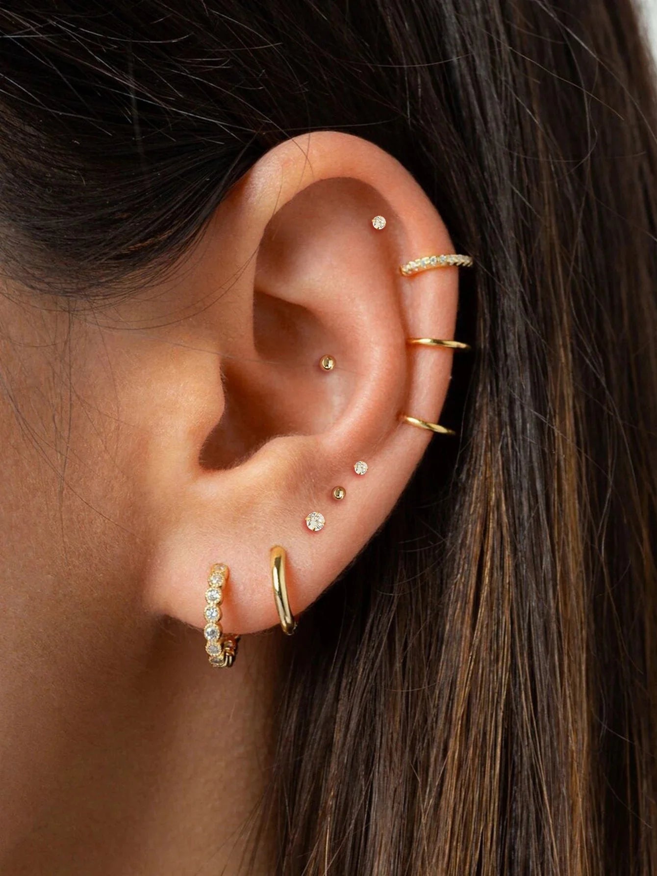 Emma Hoop Earring Set - 10 Pairs