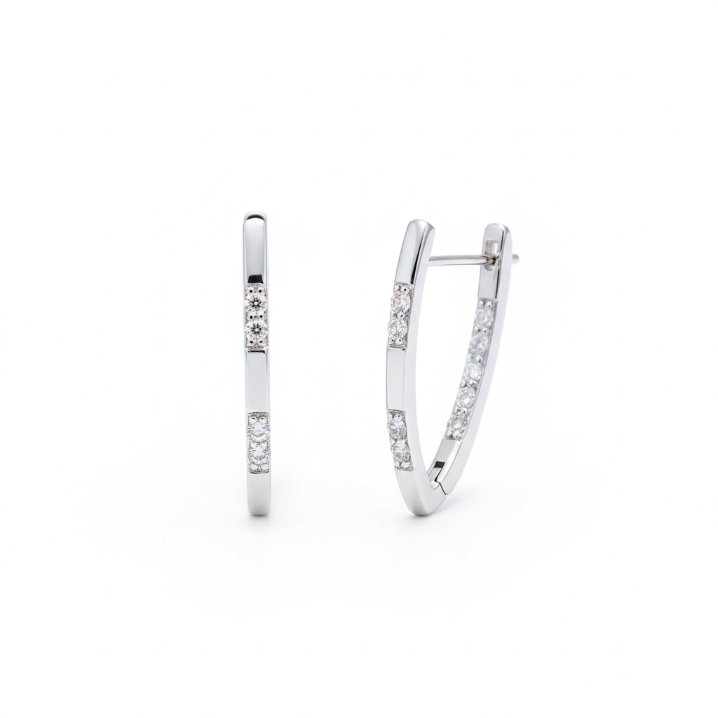 Exquisite Zirconia Earrings | White Gold 16k