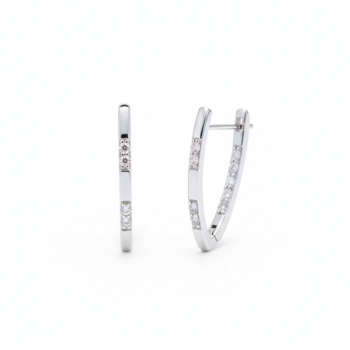 Exquisite Zirconia Earrings | White Gold 16k