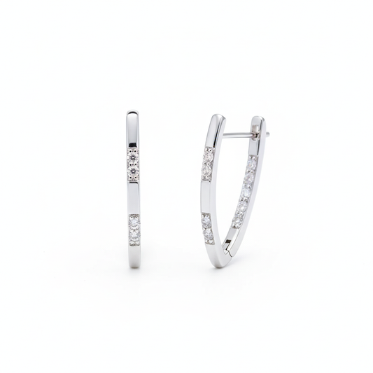 Exquisite Zirconia Earrings | White Gold 16k