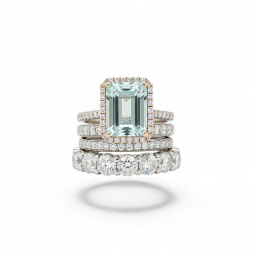 Turquoise Relic Ring Set | White Gold 18k