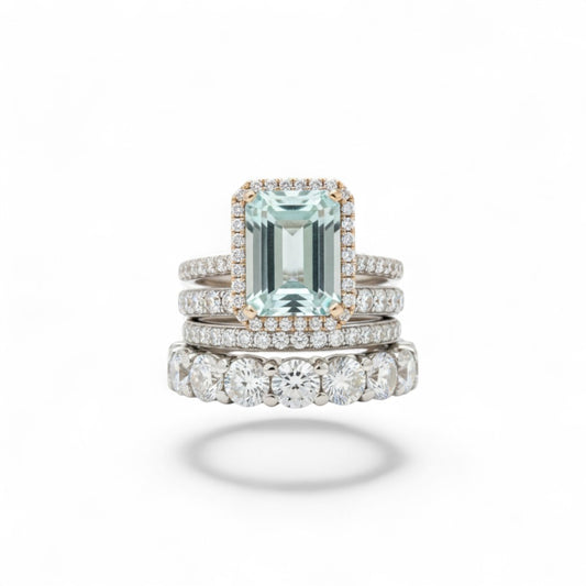 Turquoise Relic Ring Set | White Gold 18k