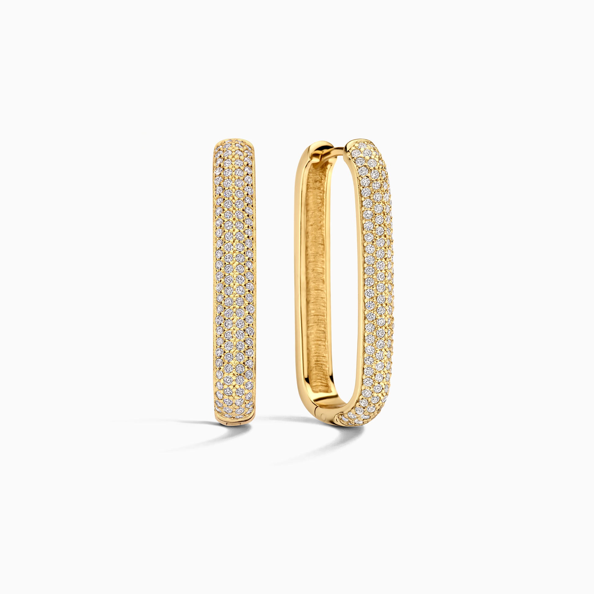 Large Icon Pavé Hoops | White Gold 16k